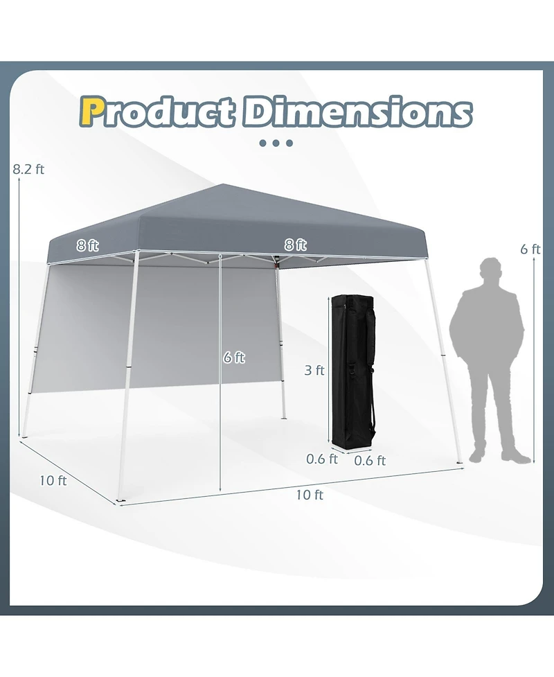 Gouun 8 x 8 feet Pop-Up Canopy Tent with Sidewall and Portable Backpack