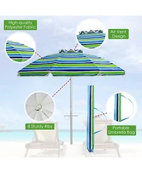 Gouun 6.5 feet Beach Umbrella with Upf 50+ Protection, Sand Anchor and Carry Bag