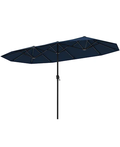 Gouun 13 feet Double-Sided Patio Market Umbrella with 12-Rib Frame and Crank Handle