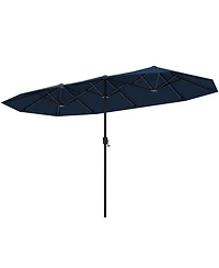 Gouun 13 feet Double-Sided Patio Market Umbrella with 12-Rib Frame and Crank Handle