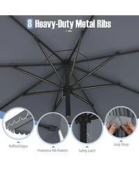 Gouun 10 feet Outdoor Market Patio Umbrella with Crank and Push-Button Tilt