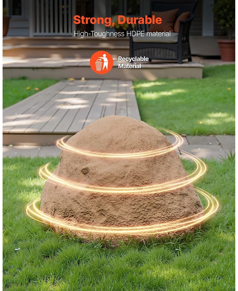 Sugift Faux Rock Cover, Outdoor Fake Rock for Landscaping, Weather-Resistant