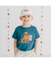 Sweet Wink Baby Boys Patriotic Pup Patch Short Sleeve T-Shirt