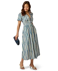 Adrianna Papell Women's V-Neck Midi Dress
