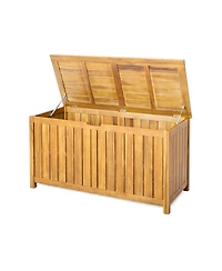 sumyeg Acacia Wood Outdoor Storage Portside 100Gallons Wood Deck Box