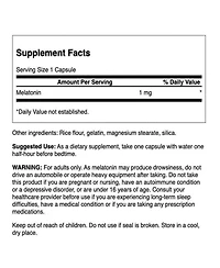 Swanson Melatonin Herbal Supplement Sleep and Relaxation 120 Capsules, 1 Miligram Each