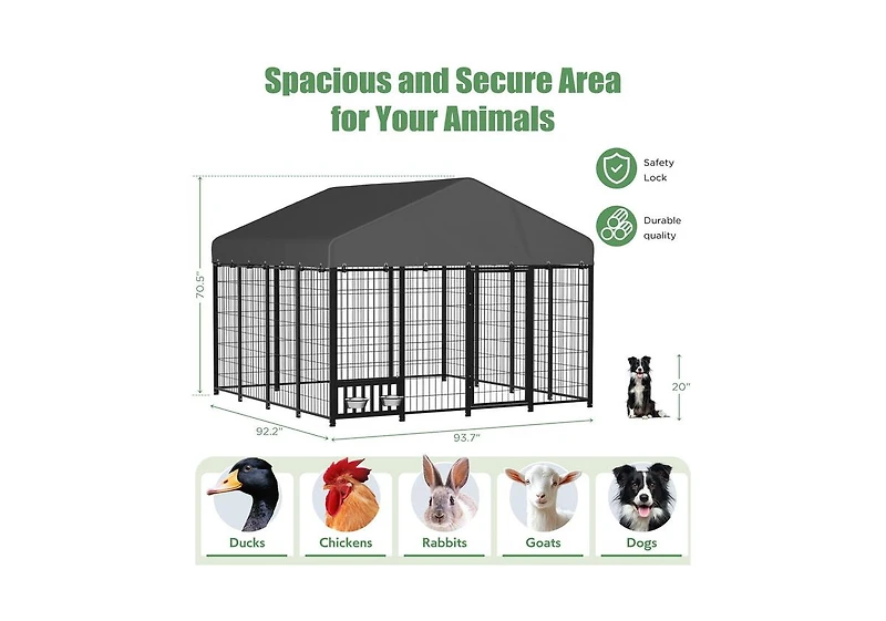 Aecojoy Heavy Duty Outdoor Dog Kennel
