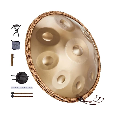Sugift 22 in 9 Note D Minor Handpan Steel Drum with Mallets Stand and Carry Bag