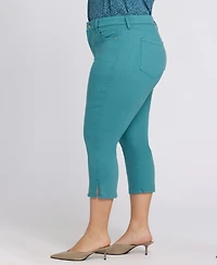 Nydj Plus Chloe Capri Jeans with Lift Tuck Technology Cool Embrace Denim