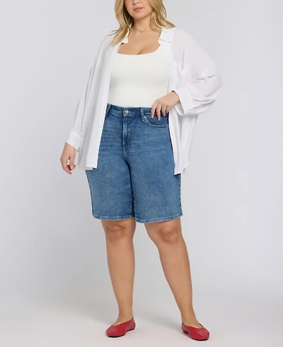 Nydj Plus Lilly Mid-Rise Shorts with Lift Tuck Technology