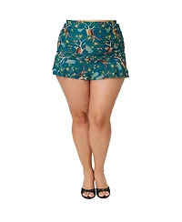 Unique Vintage Plus Ruched & Ruffled Alice Swim Skirt