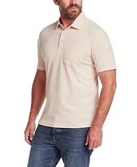 Weatherproof Vintage Men's Diamond Textured Polo Shirt