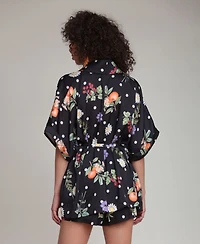 Avec Les Filles Women's Printed Drop Shoulder Kimono Top