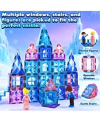 Gnuadz 102pcs Magnetic Tiles Princess Castle Building Toys Kids Gifts
