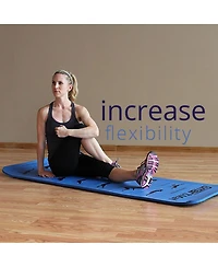 Prism Fitness Thick Smart Self Guided Stretching and Exercise Mat, Blue (2 Pack)