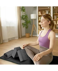 BalanceFrom 7 Piece Yoga Set, with Mat & Towel, Home Workout Equipment