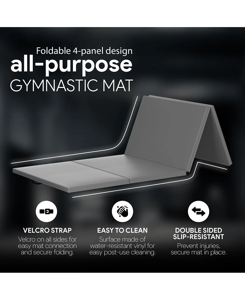 BalanceFrom Fitness All Purpose Mat with 8 Ft Balance Beam Gymnastic Set, Gray