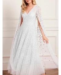 Needle & Thread Women's Clover Cape Sleeve Ankle Gown
