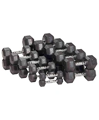 Signature Fitness Hex Dumbbells Strength Workout Equipment Set of 5, 10 & 15 lbs