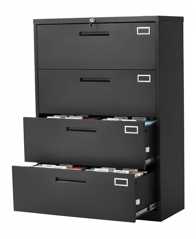 Gouun 4-Drawer Metal File Cabinet with Lock, Vertical Filing, 52.17 x 16.10 x 35.51 inch