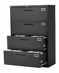 Gouun 4-Drawer Metal File Cabinet with Lock, Vertical Filing, 52.17 x 16.10 x 35.51 inch