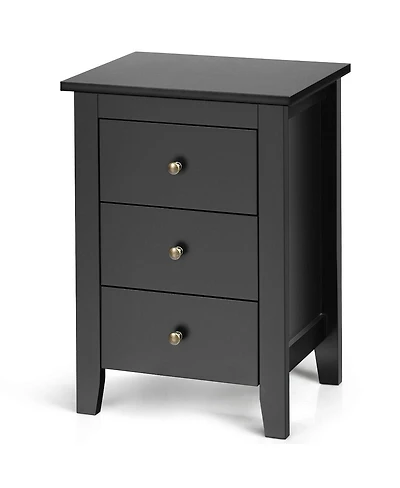 Gouun Modern 3-Drawer Bedside Nightstand for Bedroom and Living Room