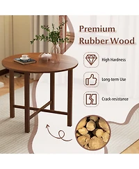 Gouun Dual Drop Leaf Dining Table in Rubber Wood