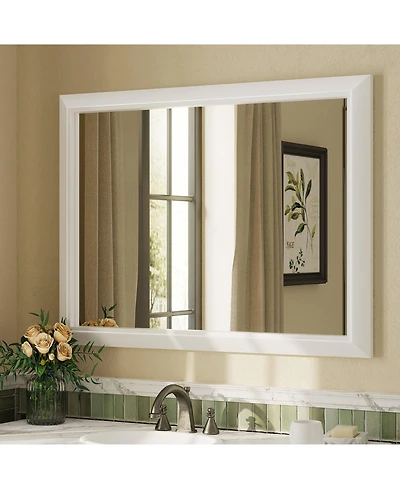 Apmir 30" x 40" Inch Thick Metal Framed Wall Mirrors for Bedroom