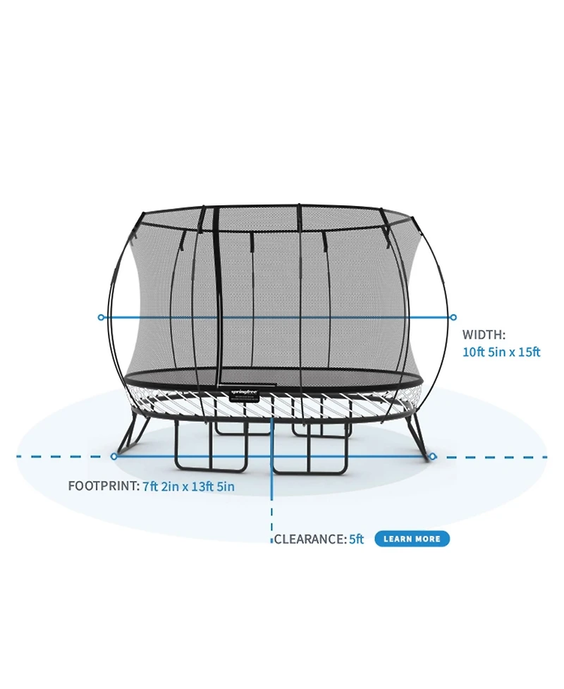 Springfree Trampoline Kids Oval 8 x 13Ft Trampoline & FlexrStep V2 Safety Ladder