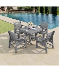 Mega Casa Piece Modern Hdpe Weather Resistant Patio Dining Set, Poly Lum