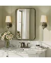 Apmir High-Strength Tempered Glass and Aluminum Alloy Framed Wall Decor Bathroom Vanity Mirror in Brushed Bronze