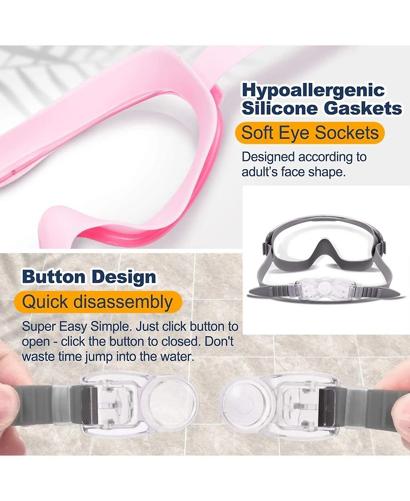 Gnuadz Swim Goggles Wide View Anti-fog Mirrored Lens 2-Pack
