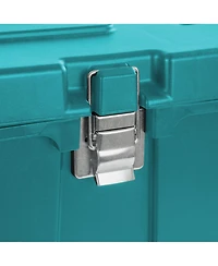 Sterilite Wheeled Footlocker, Plastic Utility Lockable Storage Container, Teal