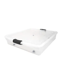 Homz 56 Qt Full/Queen Underbed Clear Plastic Latching Storage Container, 2 Pack