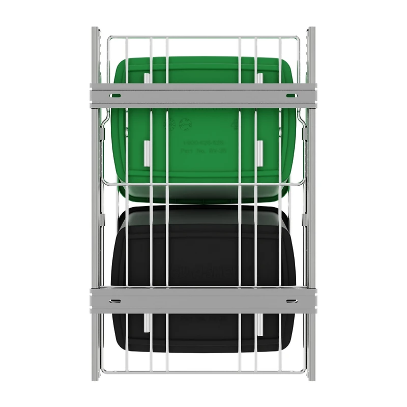 Rev-a-shelf Double Pullout Trash Can 35 qt. for Kitchen, Green, Rv-18KD-1918C-S