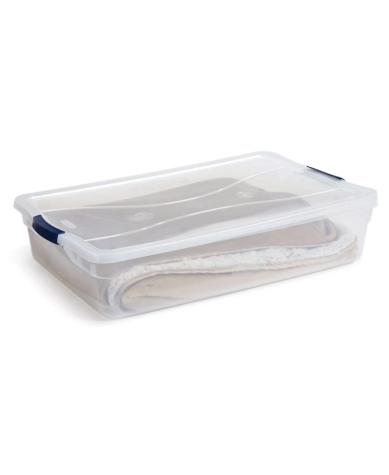 Rubbermaid Cleverstore 41 Quart Latching Stackable Storage Tote, Clear (4 Pack)