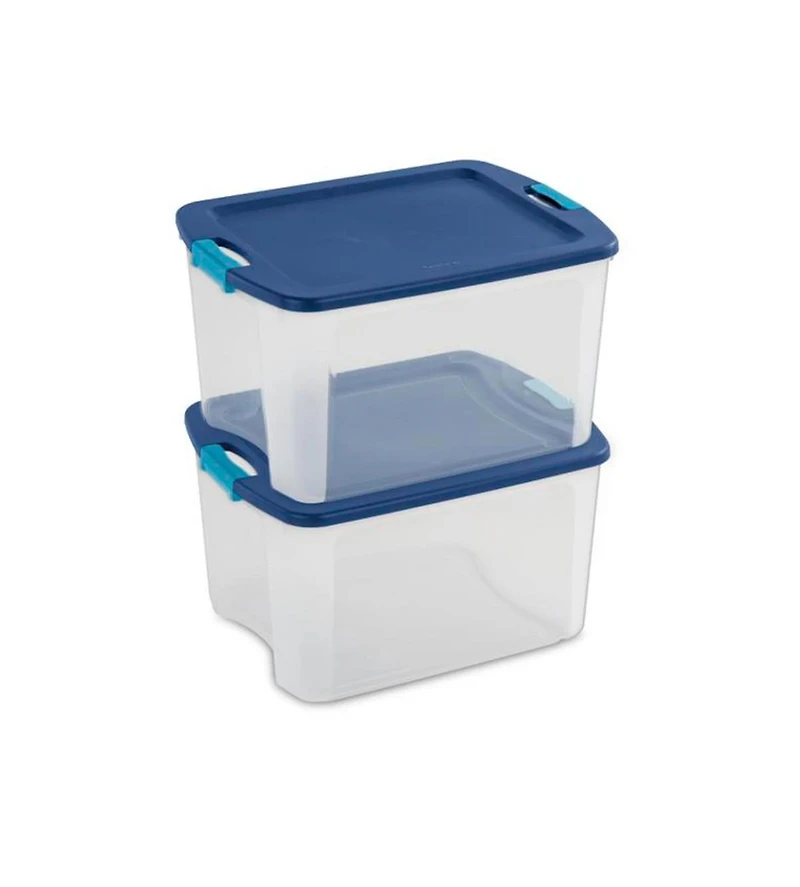 Sterilite 18 Gallon Stackable Latch and Carry Storage Container, Clear (6 Pack)