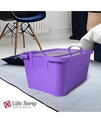 Life Story Purple Stackable Closet Organization Storage Box, 55 Quart (6 Pack)