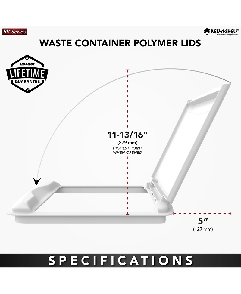 Rev-a-Shelf 35 qt. Trash Can Replacement Lid, Blue (Lid Only), Rv-35-lid-22-1-40