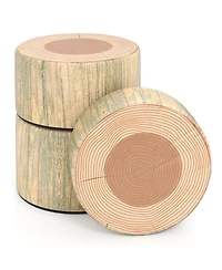 Gouun 3-Piece Tree Stump Stool Set with Wood Printing