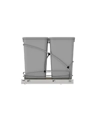 Rev-a-Shelf Double 27 qt. Pullout Trash Containers, Gray, 54WC-1527SC-17-1