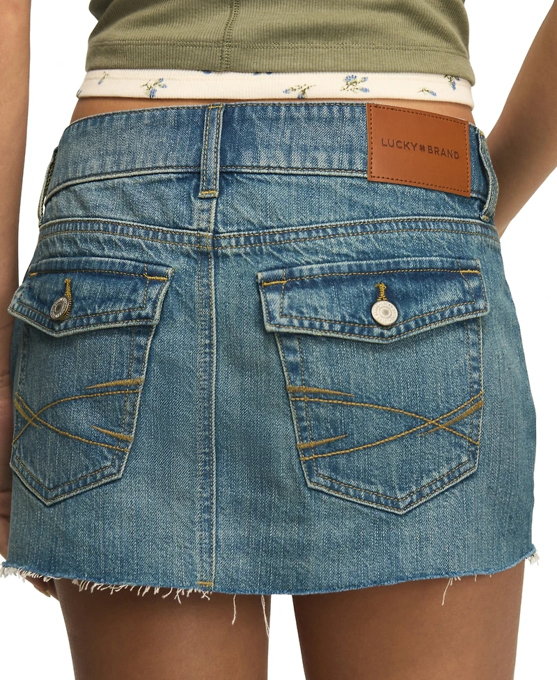 Lucky Brand Women's Denim Micro 5-Pocket Styling Mini Skirt