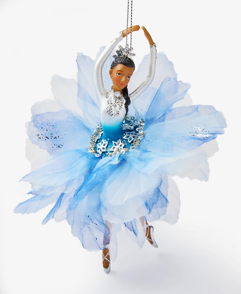 Holiday Lane Ballet Dancing African American Ballerina in Blue Ornament, Exclusively at Macy's