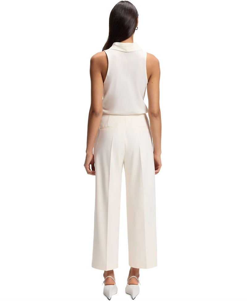 Boss by Hugo Women's Pleat Front Relaxed-Fit Pants