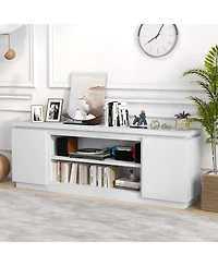 Gouun 70-Inch Anti-Tip Tv Cabinet with Soft-Close Doors for TVs Up to 80 Inches