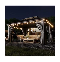Hardtop Gazebo with Double Roof, Aluminum Frame and Steel Roof