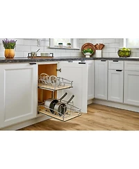 Rev-a-Shelf Kitchen Drawer Lid Organizer for Drawer Pegboards, Chrome, 5DLD-1-cr