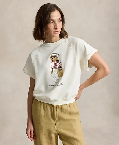 Polo Ralph Lauren Women's Island Fleece Bear Short-Sleeve Crewneck Sweatshirt