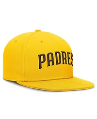 Nike Men's Gold San Diego Padres Wordmark Dri-fit Round Bill True Fitted Hat