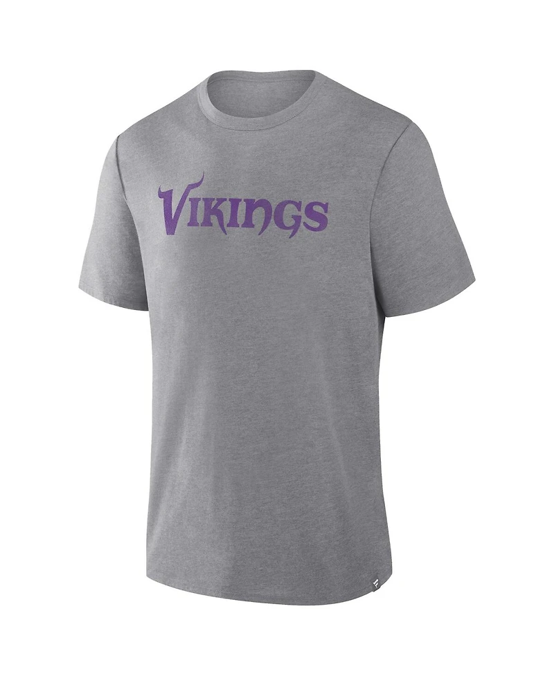 Fanatics Men's Heather Gray Minnesota Vikings Pass Rush Tri-Blend T-Shirt